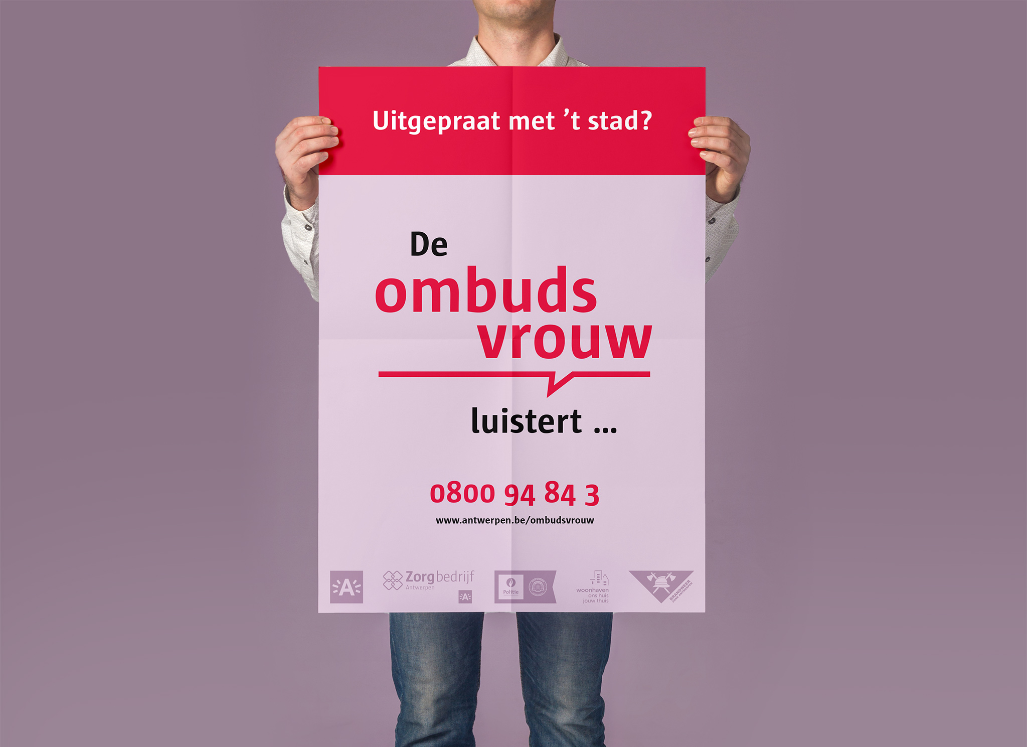 Logo ontwerp en vormgeving voor de ombudsvrouw van de Stad Antwerpen