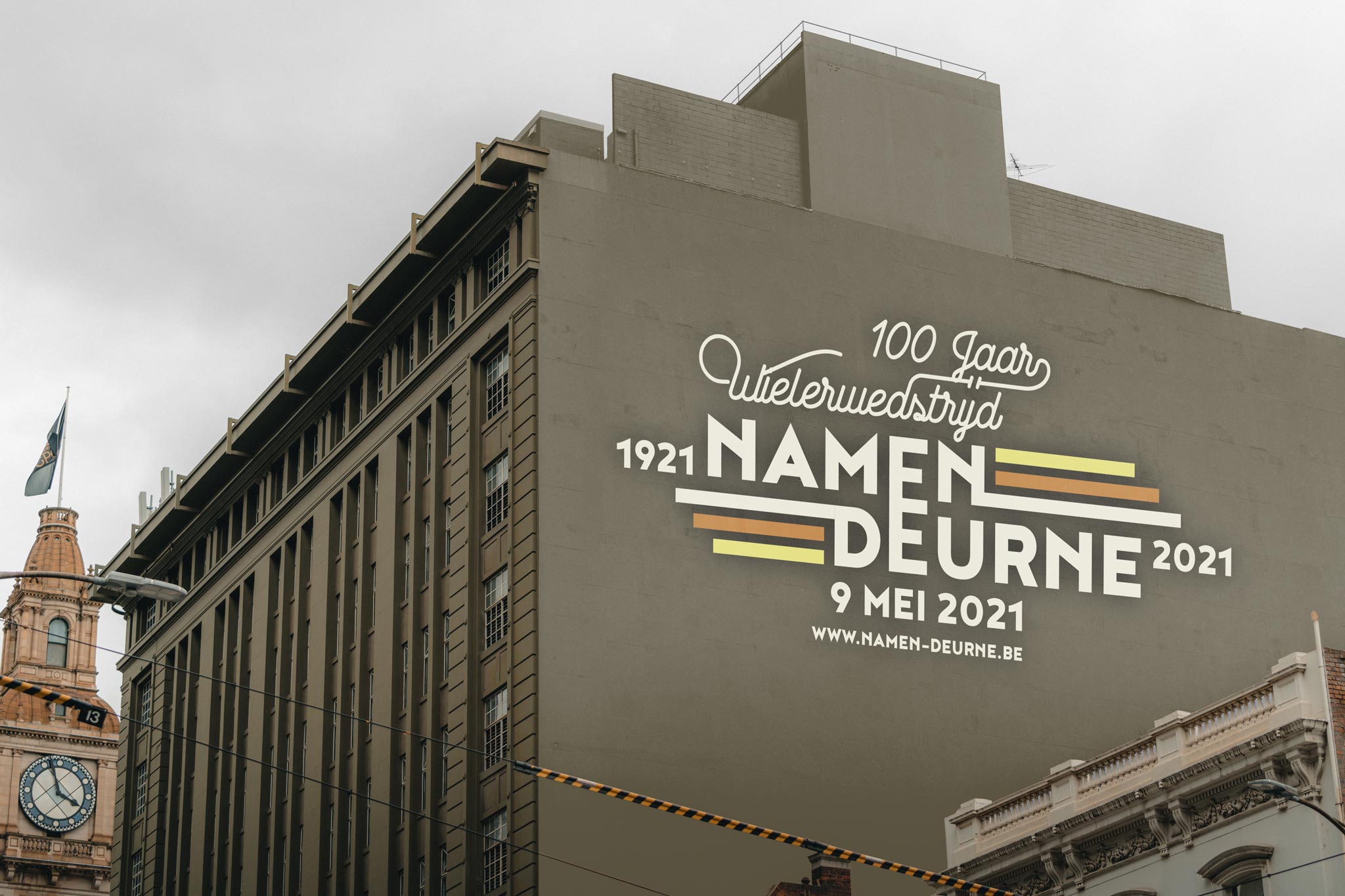 Vormgeving affiche voor historische wielerwedstrijd Namen-Deurne