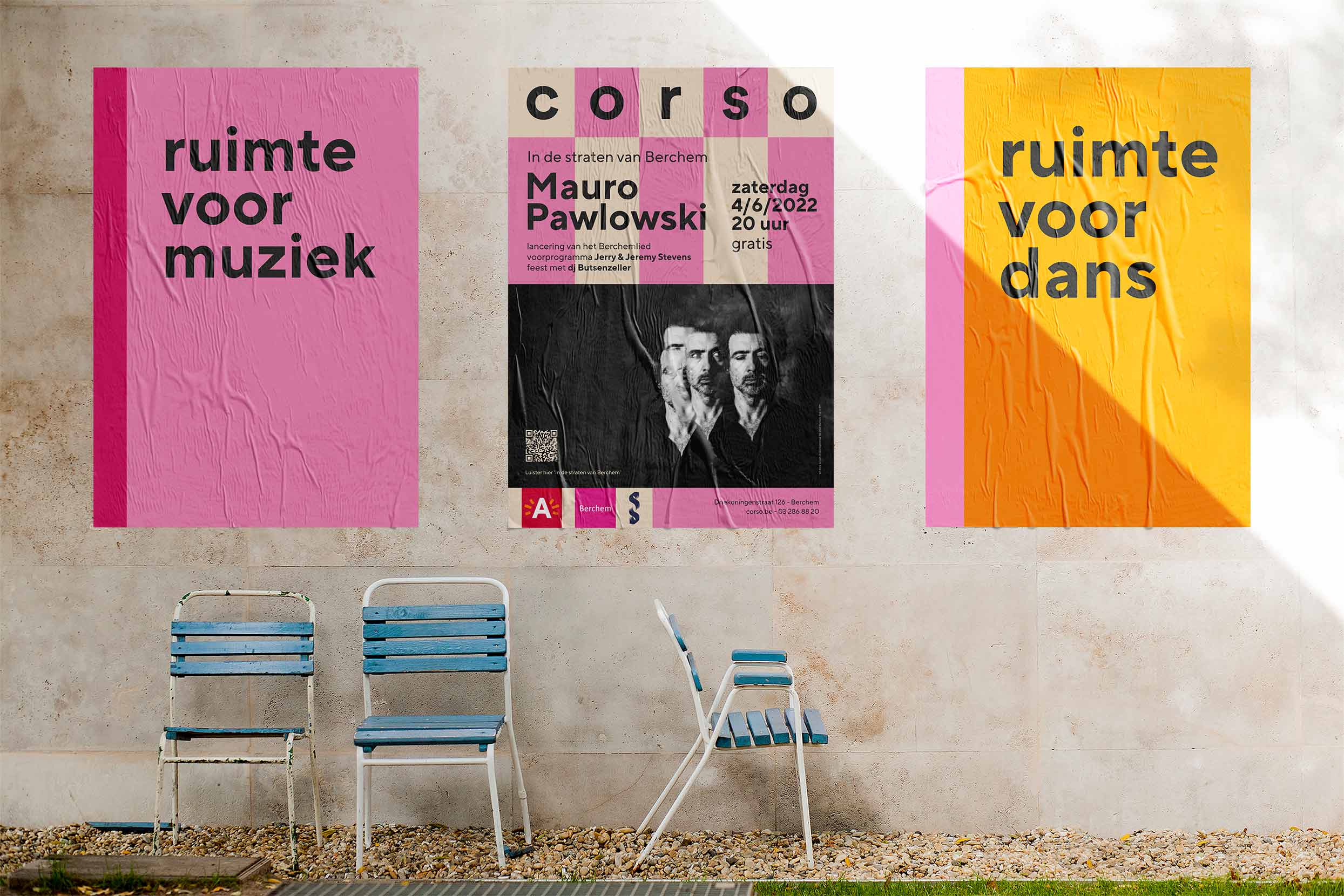 Vormgeving en opmaak C o r s o posters voor C o r s o schouwburg Berchem